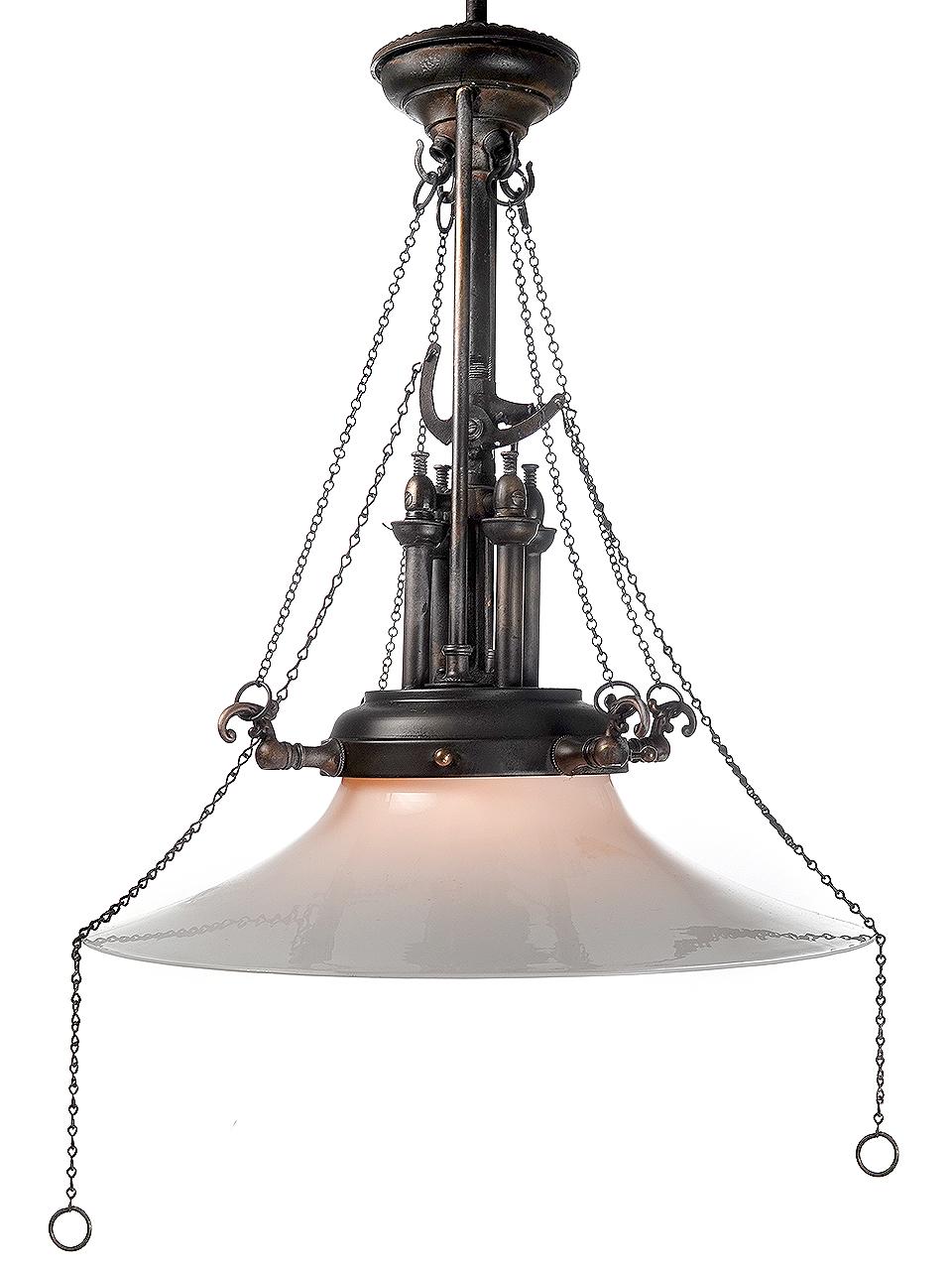 19th Century Very Early Impressive, Unique And Complex Gas Lamp - Matching Pair For Sale