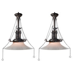 Very Early Impressive, Unique And Complex Gas Lamp - Matching Pair