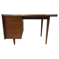 Very Early Jens Risom Walnut Mid Century Desk Model D-140