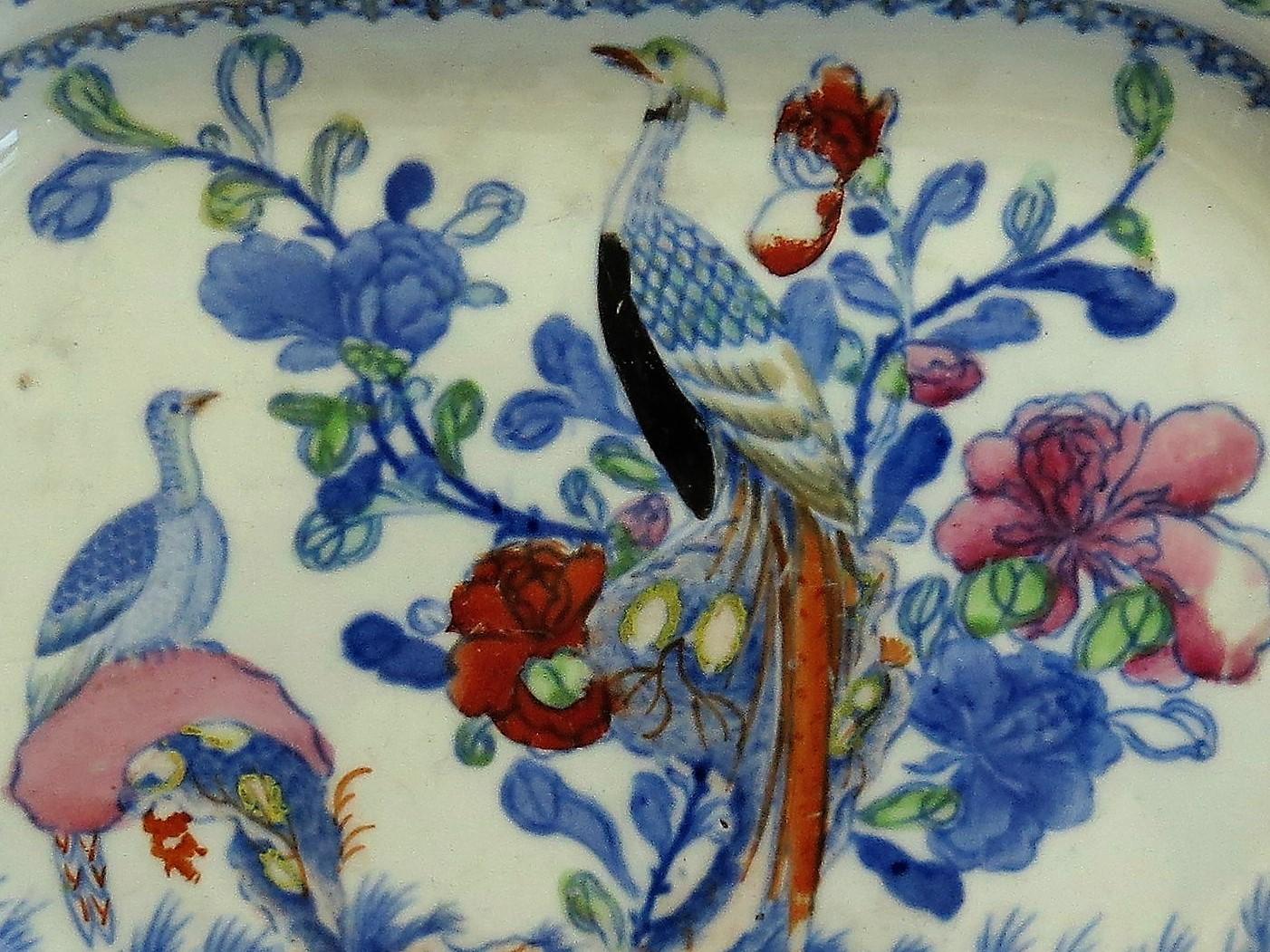 19th Century Very Early Mason's Ironstone Dish or Tray in Oriental Pheasant Pattern, Ca 1812