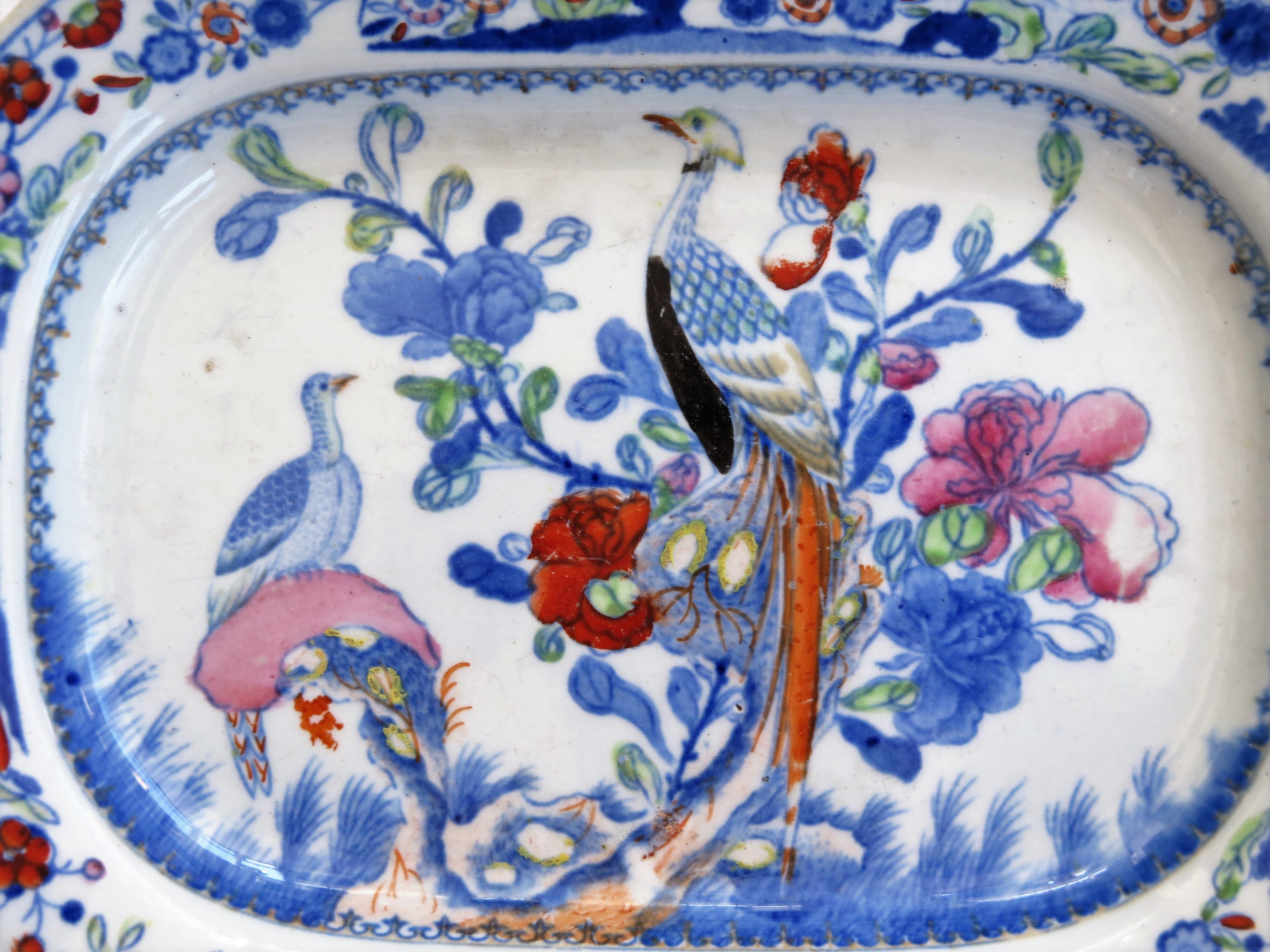 Very Early Mason's Ironstone Dish or Tray in Oriental Pheasant Pattern, Ca 1812  In Good Condition In Lincoln, Lincolnshire