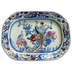 Very Early Mason's Ironstone Dish or Tray in Oriental Pheasant Pattern, Ca 1812 