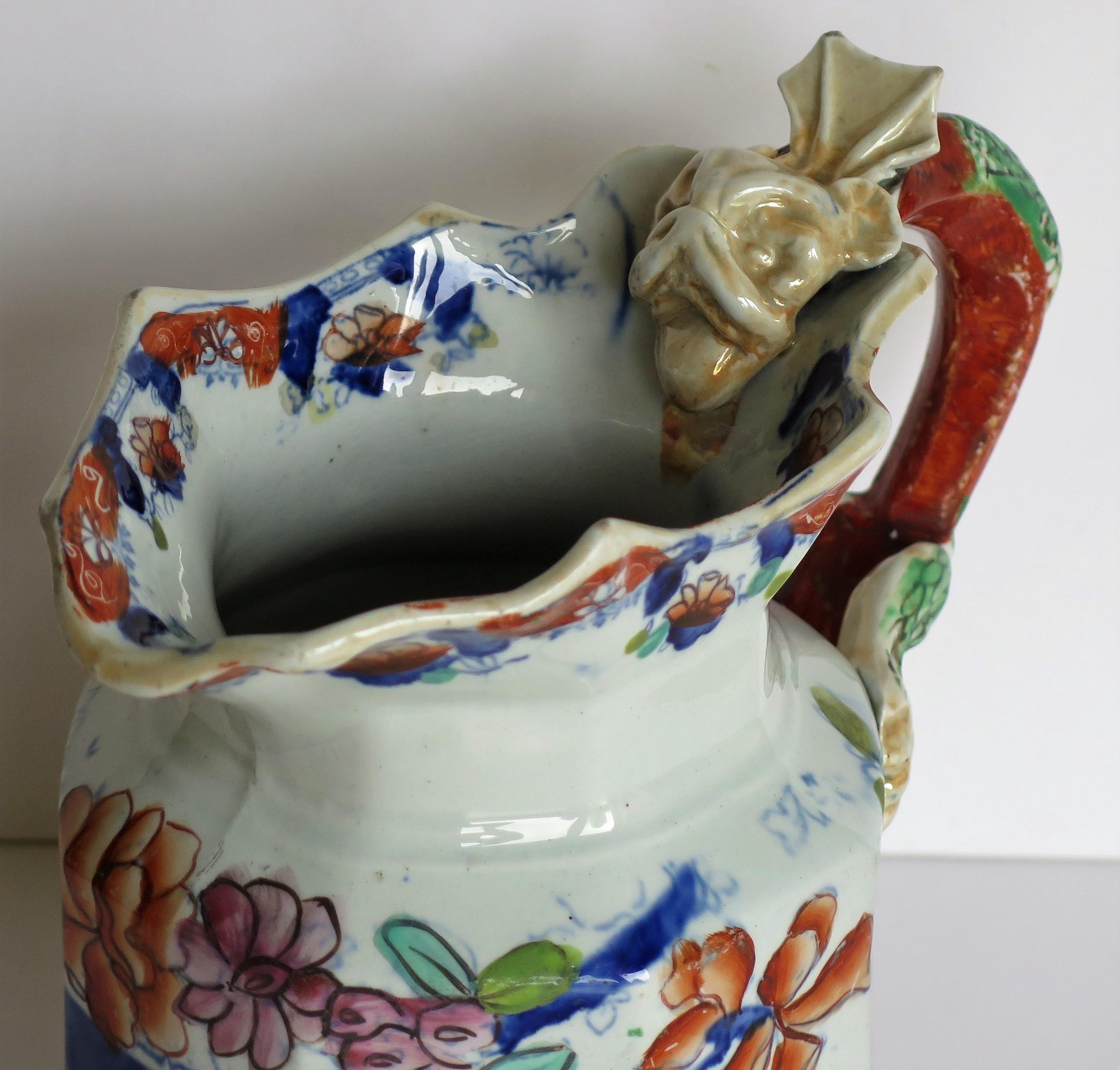 Mason's Ironstone Large Jug or Pitcher Vase and Jardinière Pattern,  Ca 1815 For Sale 1