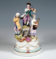 Very Early Meissen Round Group of Musicians, by Kaendler, Germany, 1762-1773