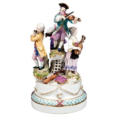 Very Early Meissen Round Group of Musicians, by Kaendler, Germany, 1762-1773