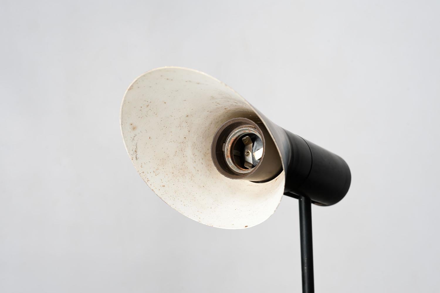 Early Pair of Black Arne Jacobsen AJ Visor Table Lamps by Louis Poulsen 11