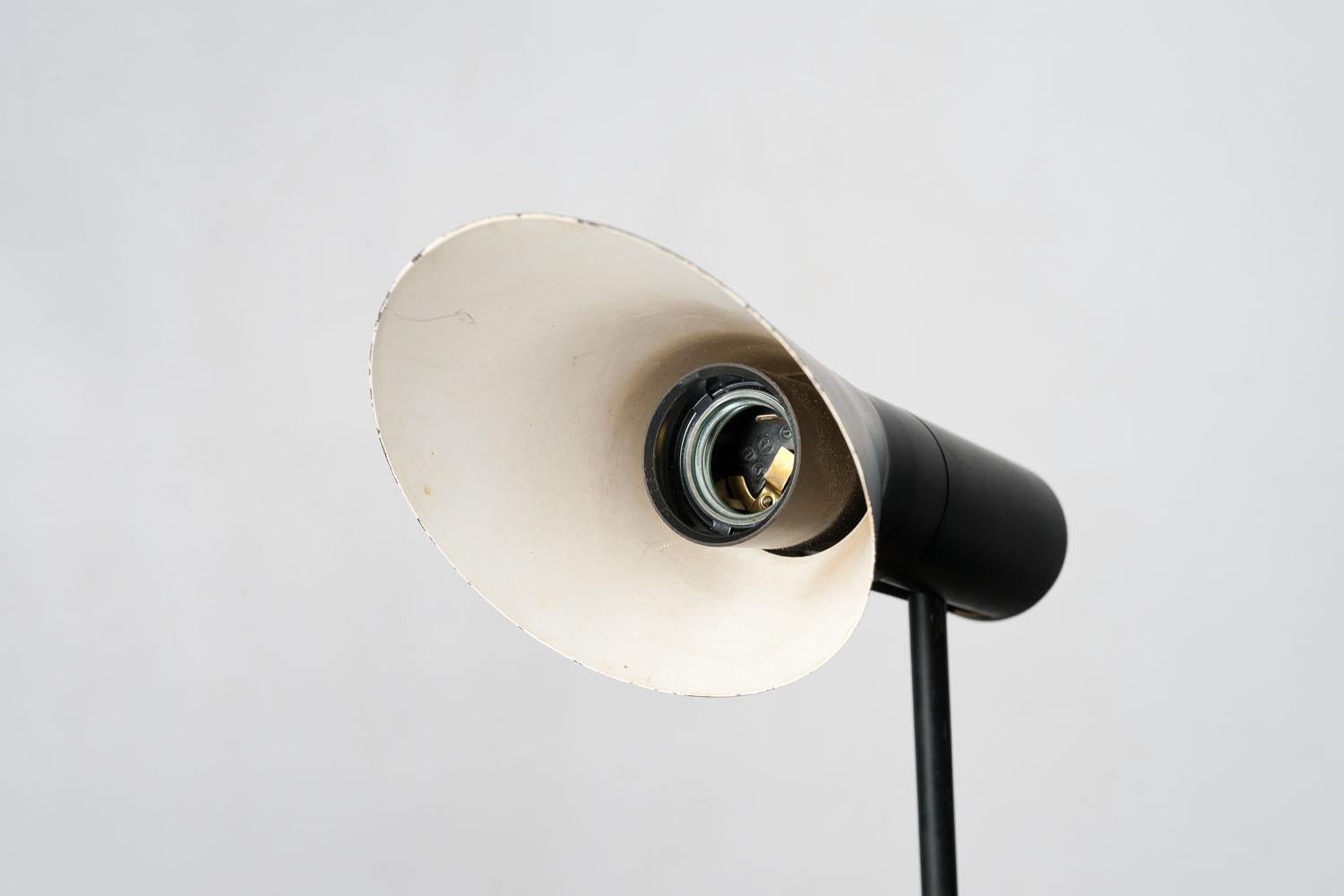 Early Pair of Black Arne Jacobsen AJ Visor Table Lamps by Louis Poulsen 12