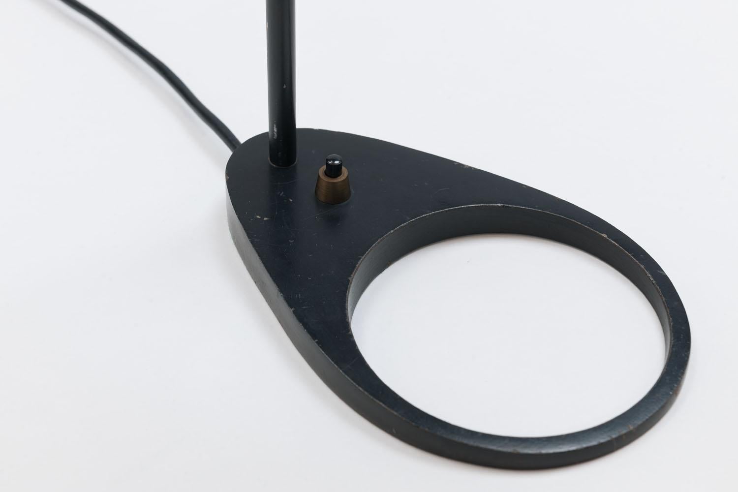 Early Pair of Black Arne Jacobsen AJ Visor Table Lamps by Louis Poulsen 1