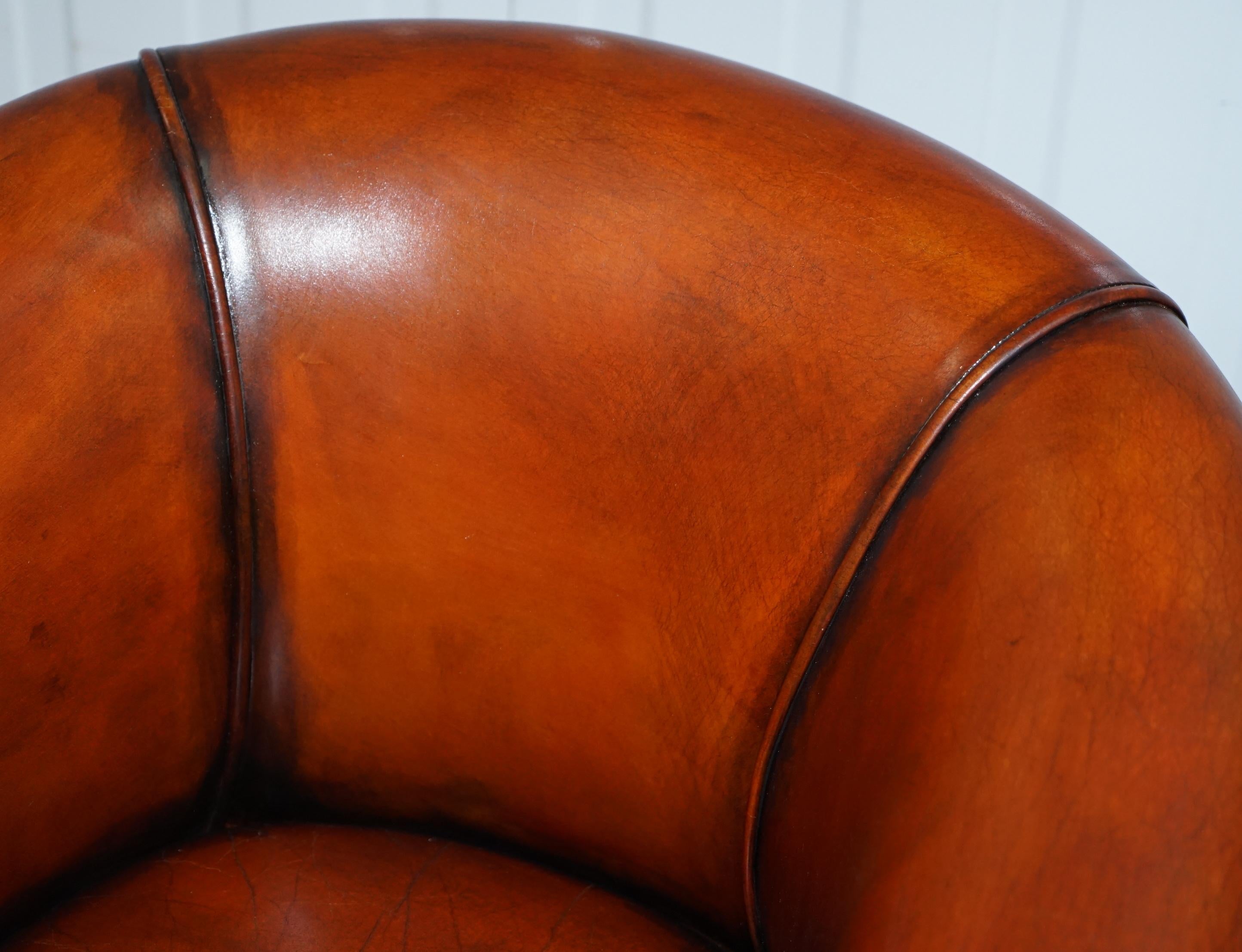 19th Century Very Early Rare Victorian Captains Chair Fully Restored Hand Dyed Brown Leather