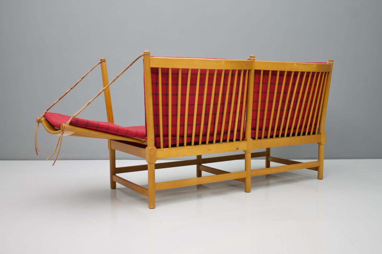 Fabric Very Early Spoke Back Sofa by Borge Mogensen for Fritz Hansen Lis Ahlmann 1963 For Sale