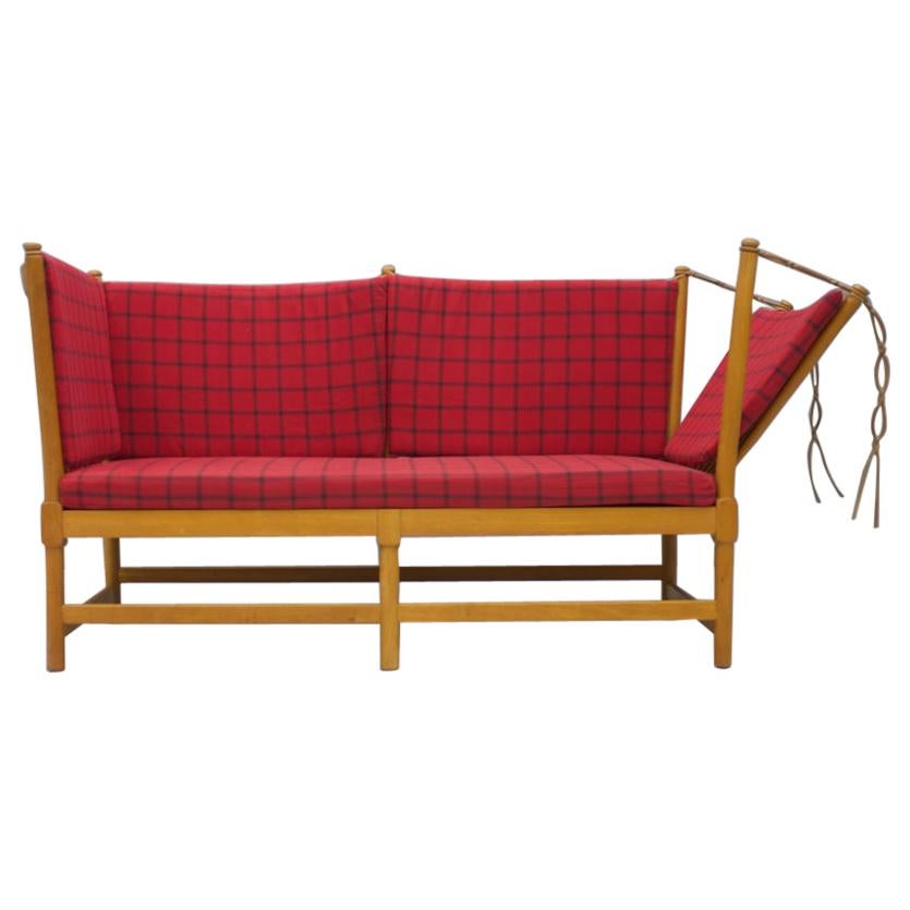 Very Early Spoke Back Sofa by Borge Mogensen for Fritz Hansen Lis Ahlmann 1963 For Sale