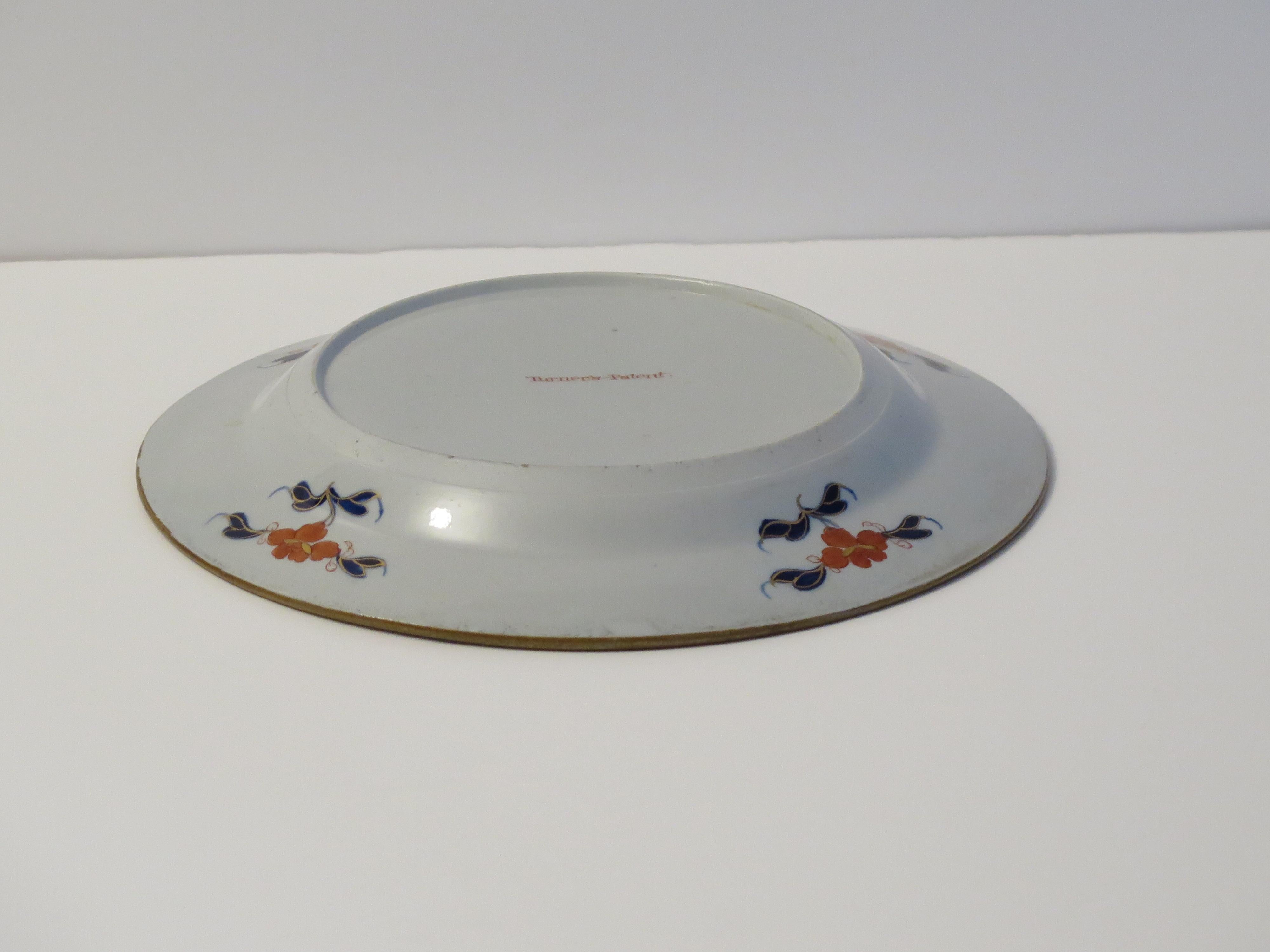 Plato muy antiguo de Turners Patent Ironstone en Nenúfar y Sauce Ptn, Ca 1803 en venta 5