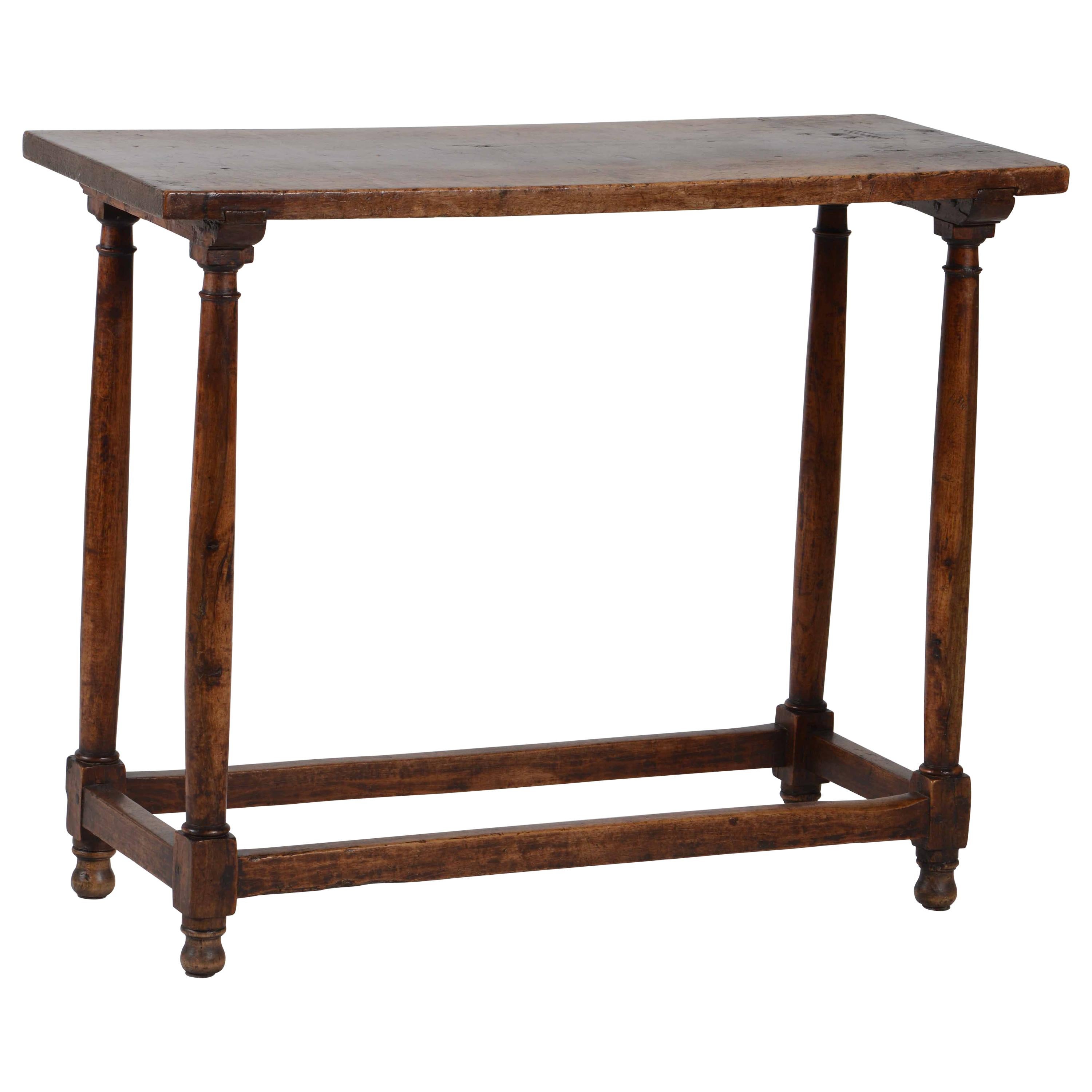 Minimal 17th Century Small Console Table in Walnut