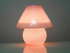 Very Elegant 1960s Large Vetri Murano Pink Glass Table Lamp Made in Italy