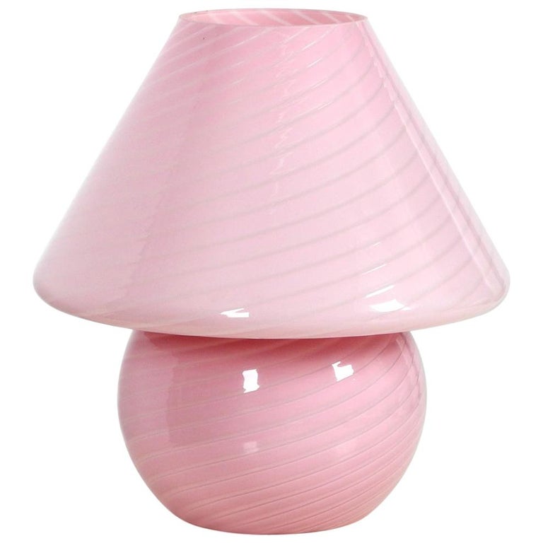 Very Elegant 1960s Large Vetri Murano Pink Glass Table Lamp Made in Italy  at 1stDibs