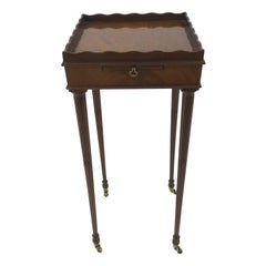 Very Elegant Baker Mahogany Small Square Side Table with Slide