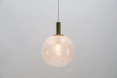 Very Elegant Brass and Blown Glass Globe Ceiling Lamp by Doria, Germany, 1960s
