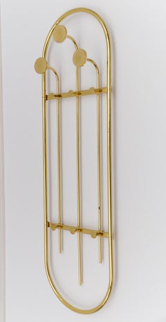 Elegante Perchero de Pared de Latón Estilo Hollywood Regency, Años 60