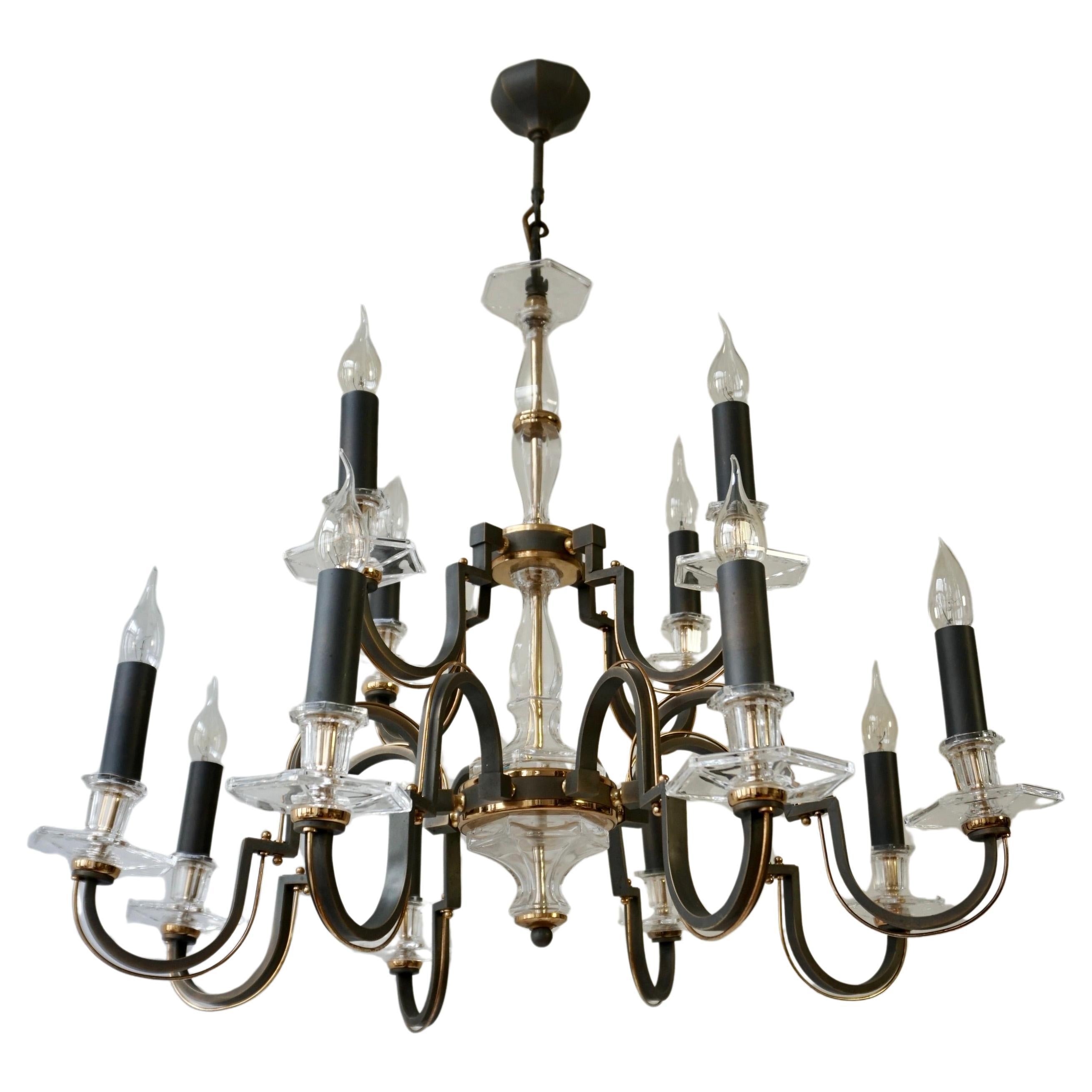 Very Elegant Classic  French Crystal Glass Chandelier For Sale