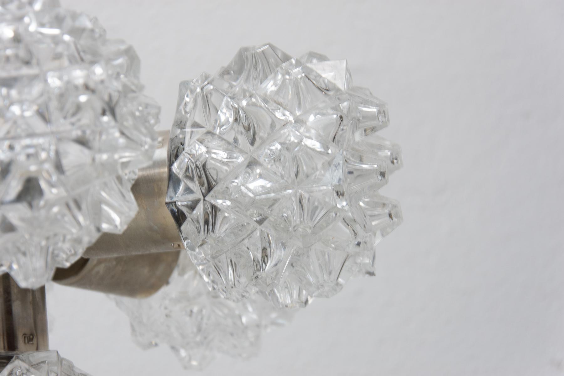 Very Elegant Cut Glass Pendant Chandelier for Kamenický Šenov, 1970´s For Sale 2