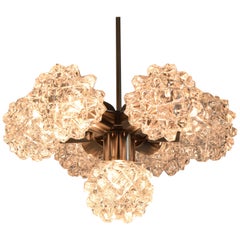 Very Elegant Cut Glass Pendant Chandelier for Kamenicky Senov, 1970s