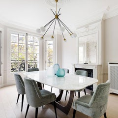 Very Elegant Eight-Light Italian Chandelier in the Style of Stilnovo