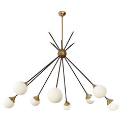 Very Elegant Eight-Light Italian Chandelier in the Style of Stilnovo