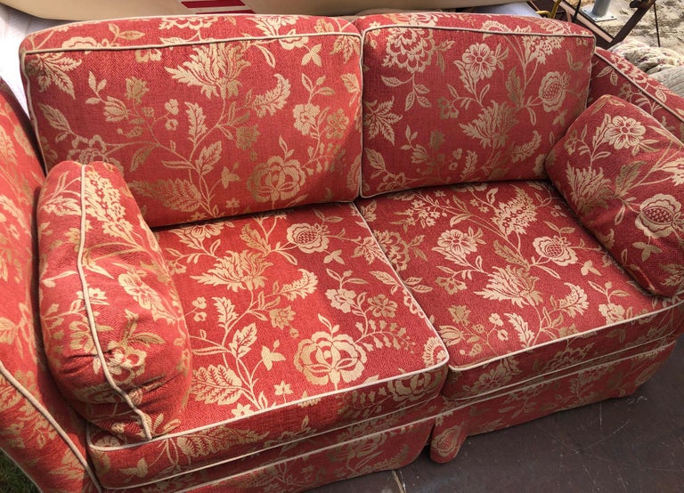 Very Elegant Fabric Sofa with Floral Motifs For Sale at 1stDibs