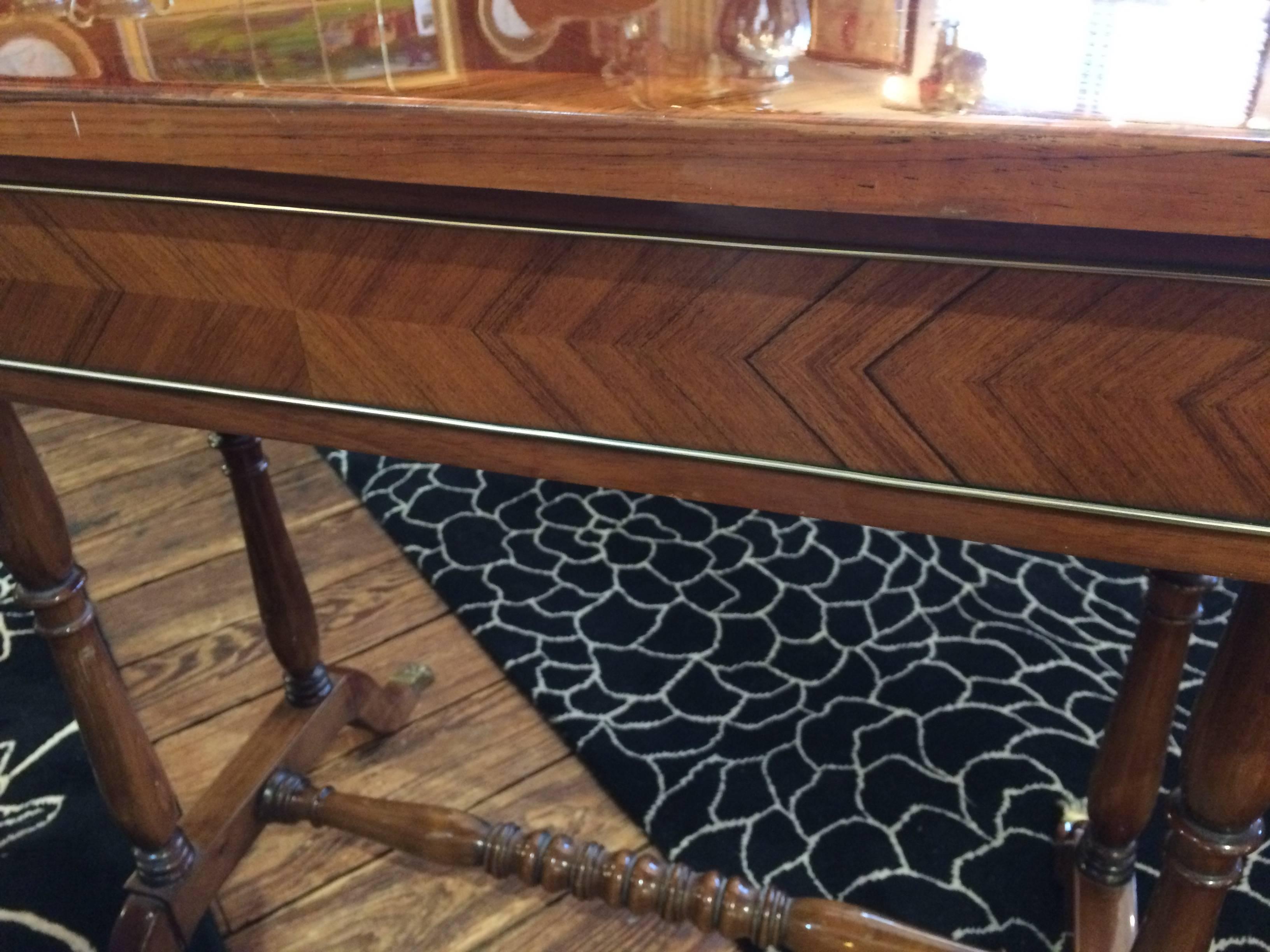 Veneer Very Elegant Glossy Wood Console Table or Writing Desk