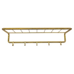 Very Elegant Golden 8-Edge Wall Coat Rack in Hollywood Regency Style, 1960s