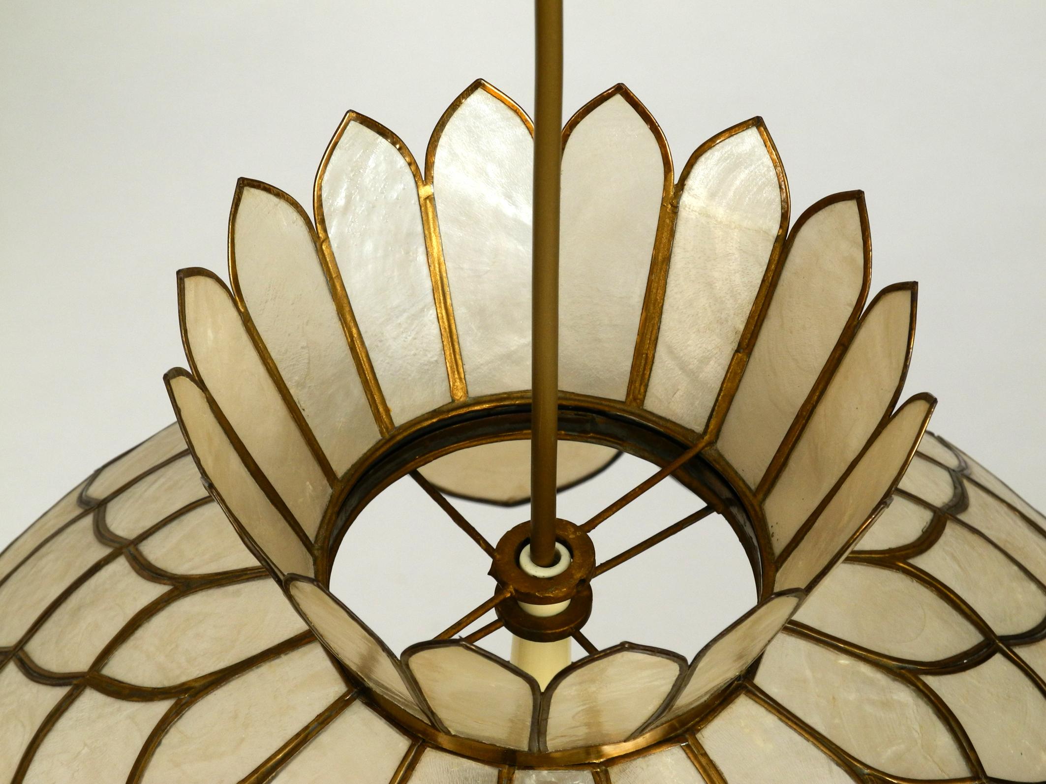 Mother-of-Pearl Very Elegant Gorgeous Beautiful 1970s Pendant Lamp Made of Mother of Pearl