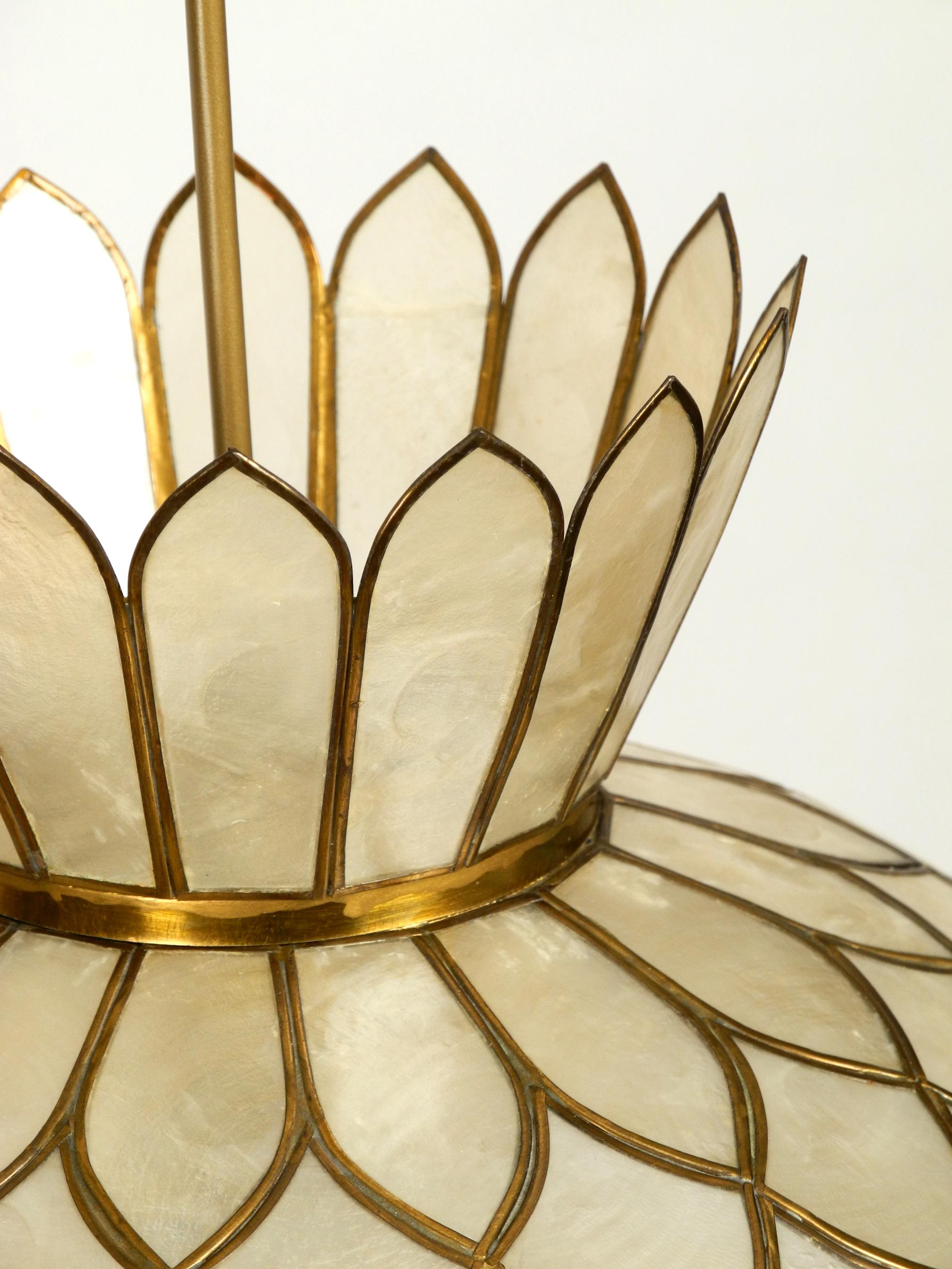 Very Elegant Gorgeous Beautiful 1970s Pendant Lamp Made of Mother of Pearl 2