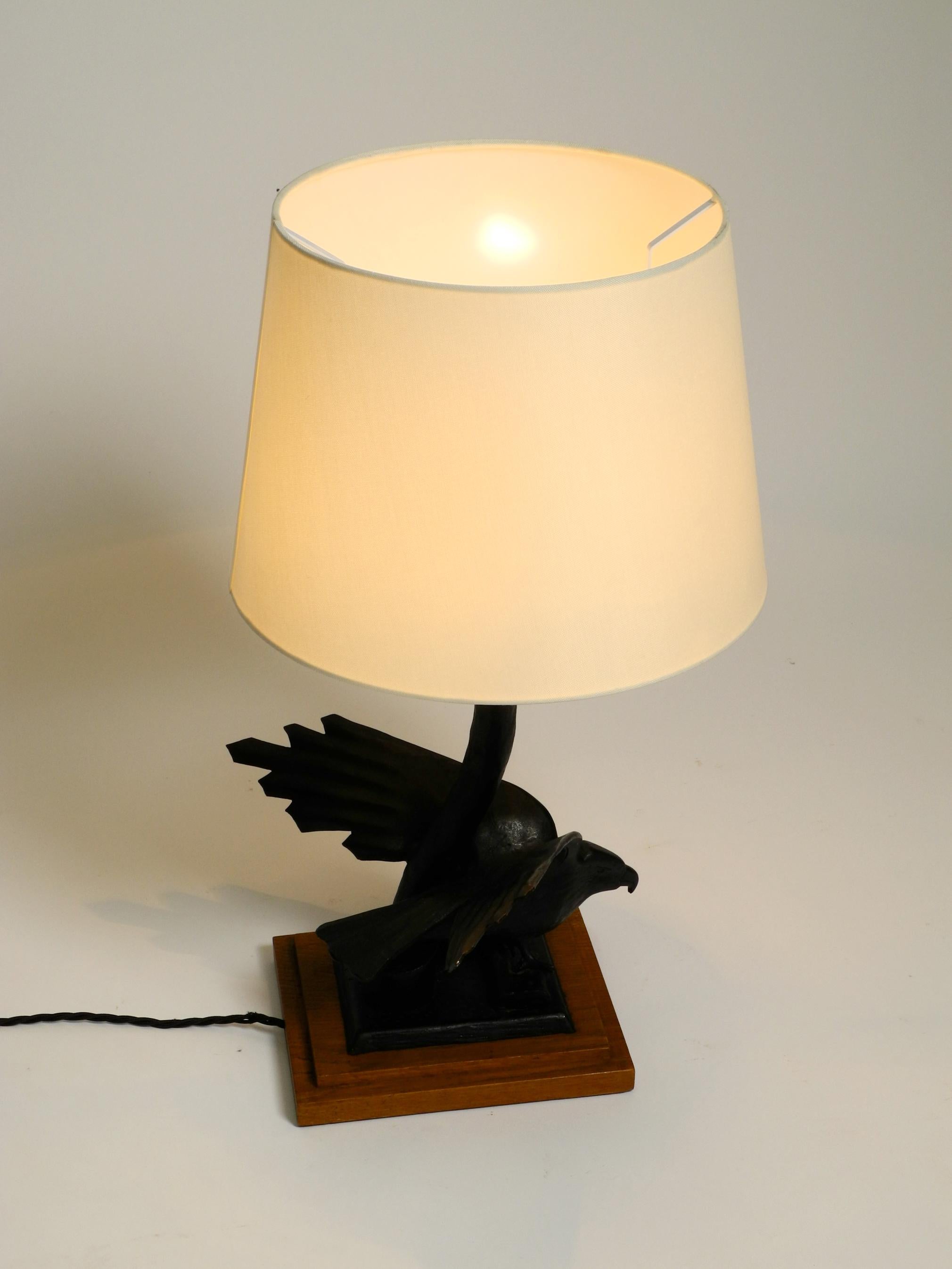 Very Elegant Large 1940s Table Lamp Made of Iron in the Shape of an Eagle For Sale 13