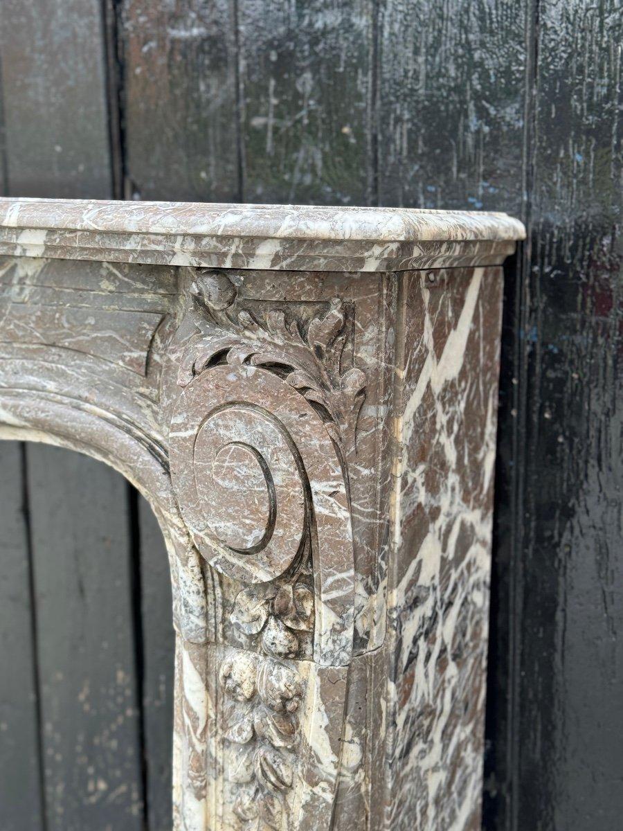 Very Elegant Louis XV Fireplace In Gray Ardennes Marble, 18th Century For Sale 5