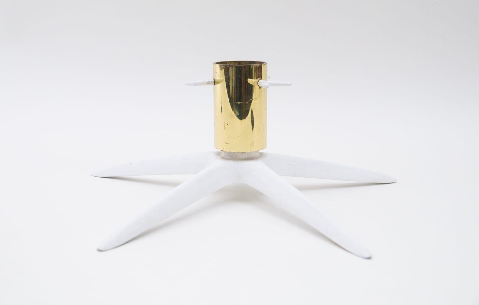 European Very elegant Mid-Century Modern Brass and Metal Christmas Tree Stand, 1950s For Sale