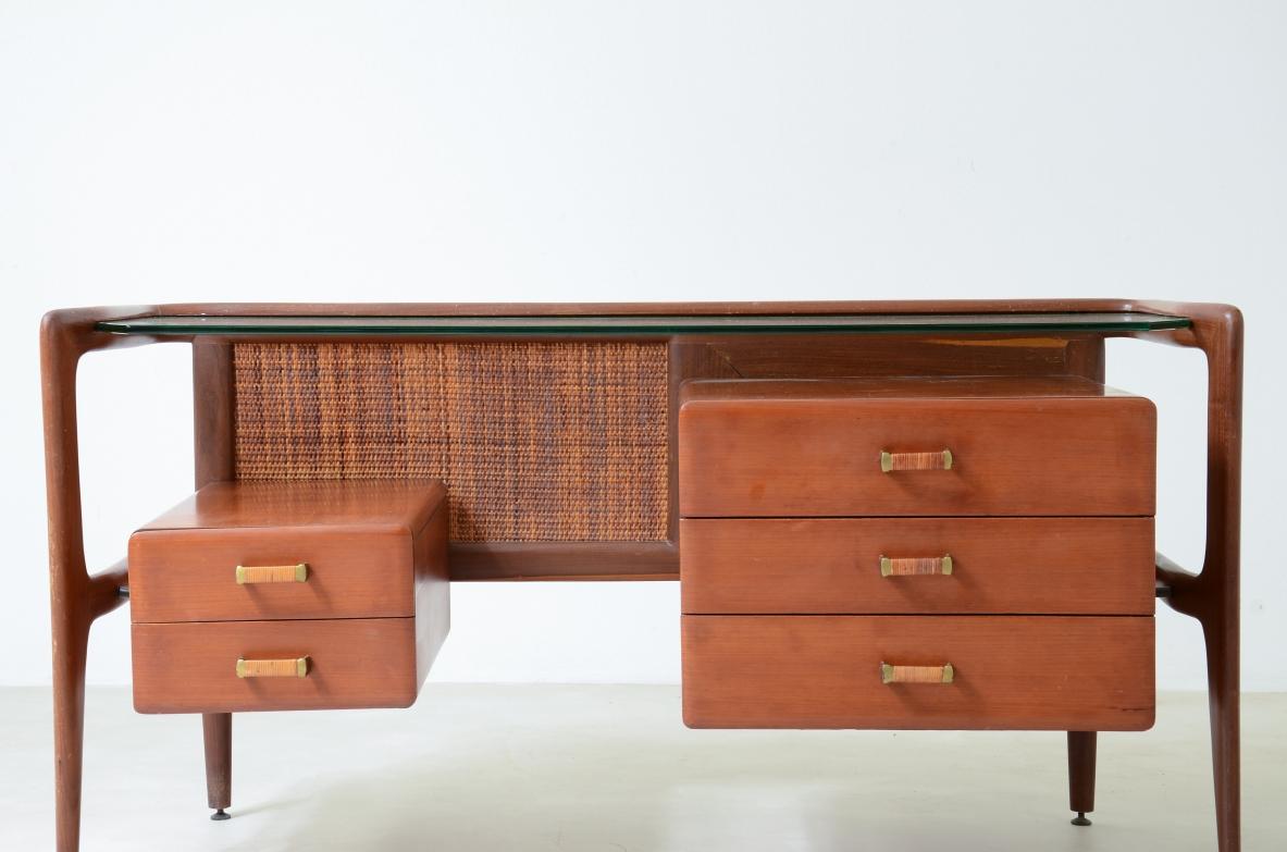 Wood Very elegant modernist curved wooden console  For Sale