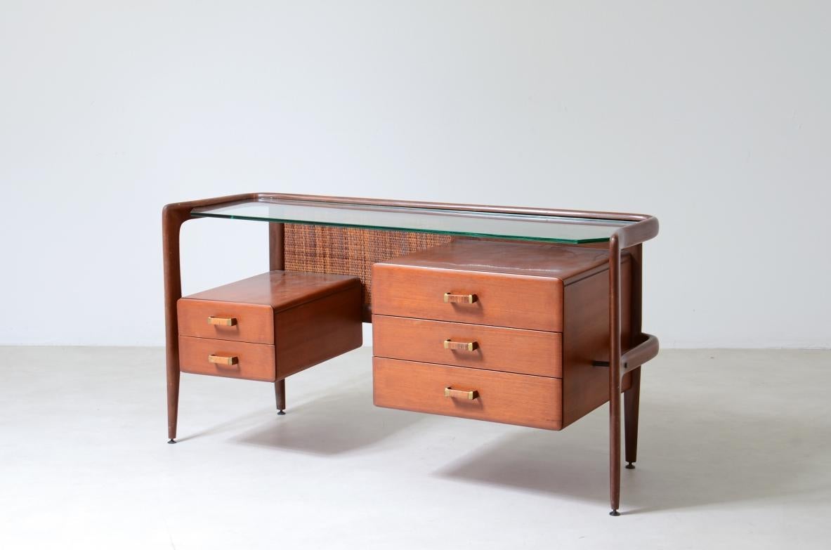 Very elegant modernist curved wooden console  For Sale 1