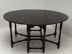 Antique Folding Gateleg Table in Oak, England 1760s.