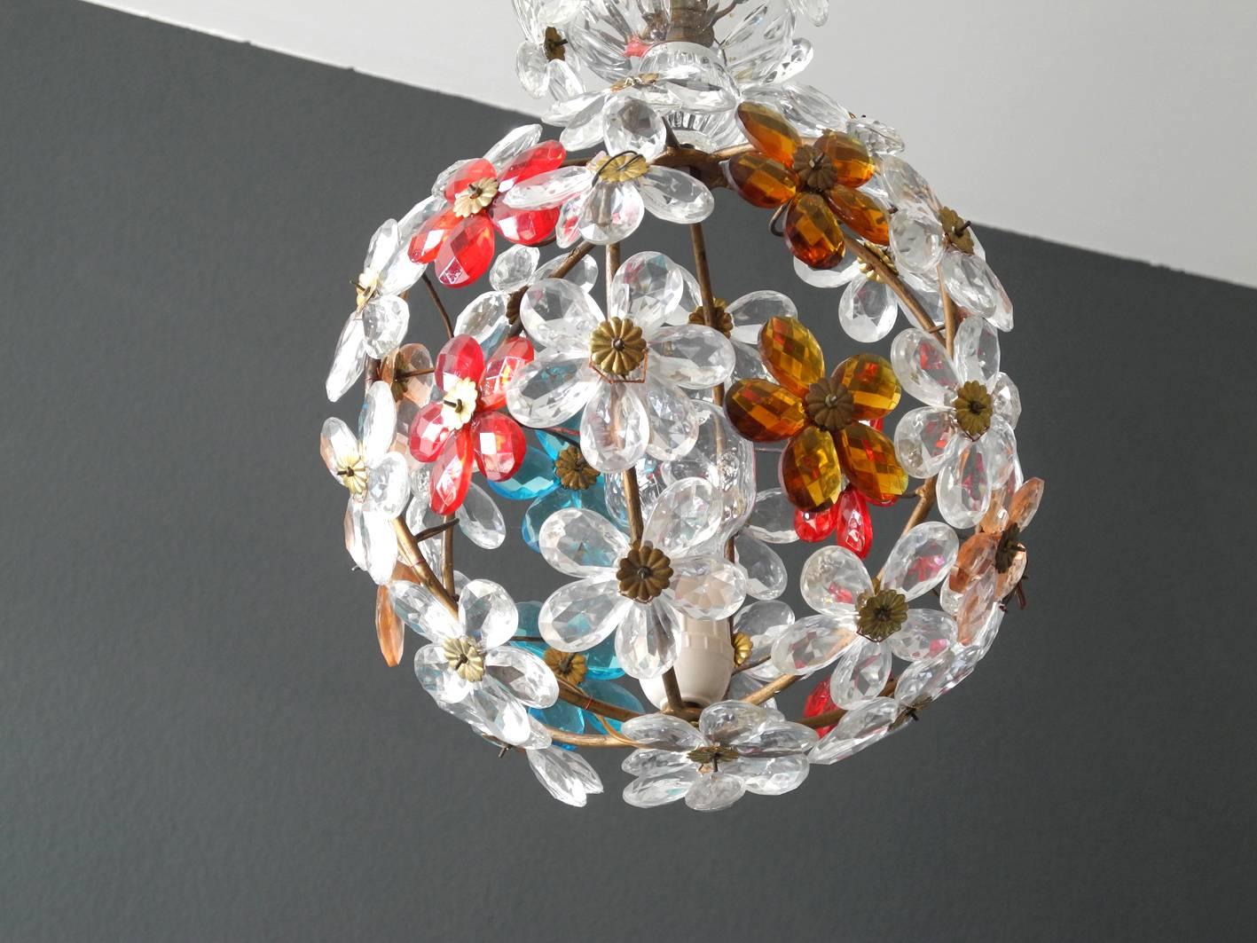 Mid-20th Century Very Elegant Rare 1960s Christoph Palme Colorful Glass Ceiling Lamp