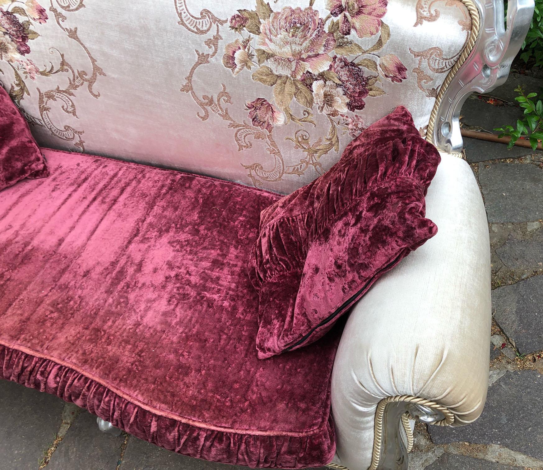 floral velvet sofa