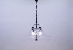 Elegant gestreifte Acryl-Hängelampe von Edel-Acryl, 1970er Jahre