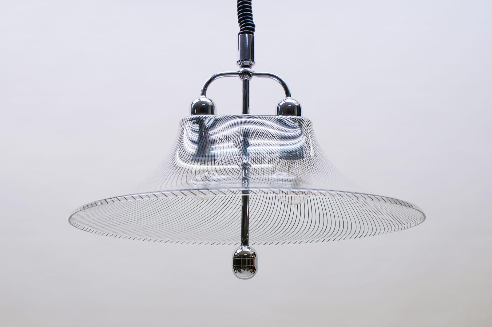 Very Elegant Striped Acrylic Hanging Lamp by Edel-Acryl, 1970s In Good Condition For Sale In Nürnberg, Bayern