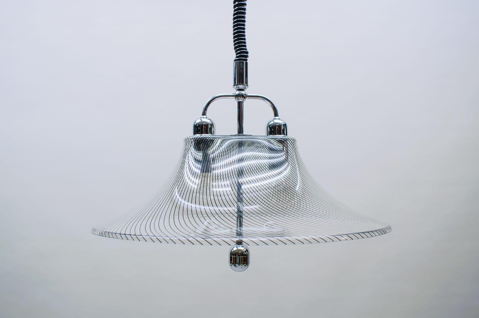 Late 20th Century Very Elegant Striped Acrylic Hanging Lamp by Edel-Acryl, 1970s For Sale