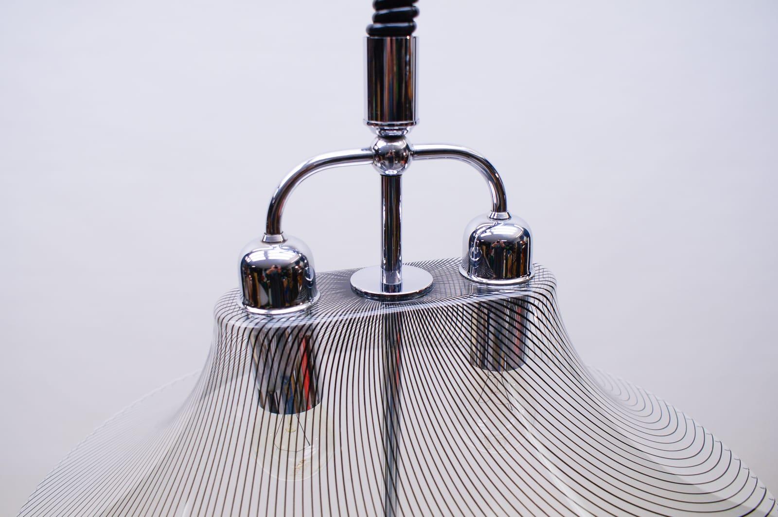 Metal Very Elegant Striped Acrylic Hanging Lamp by Edel-Acryl, 1970s For Sale