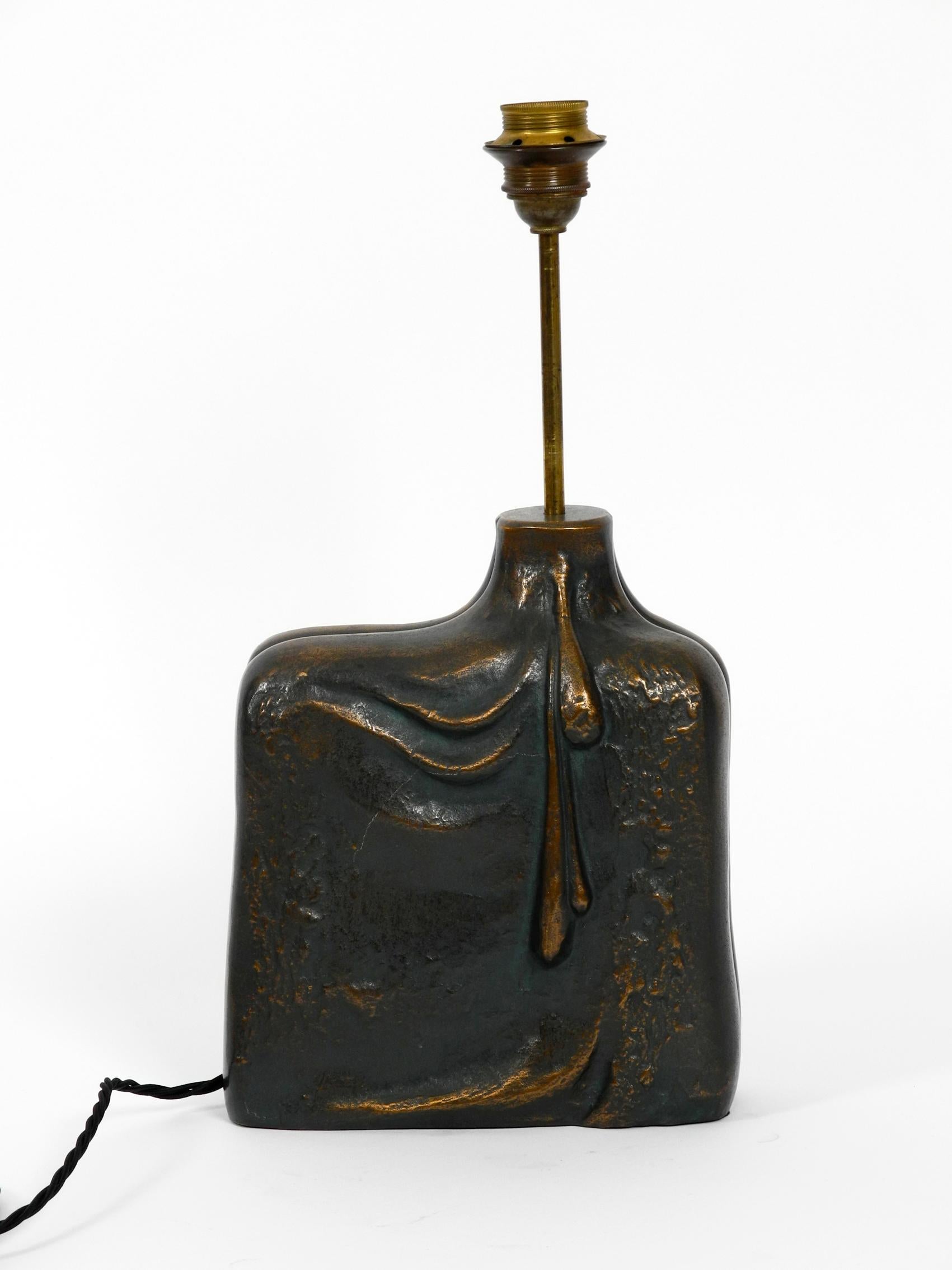 Mid-20th Century Very elegant table lamp from the 1960s made of heavy bronze with a female figure For Sale