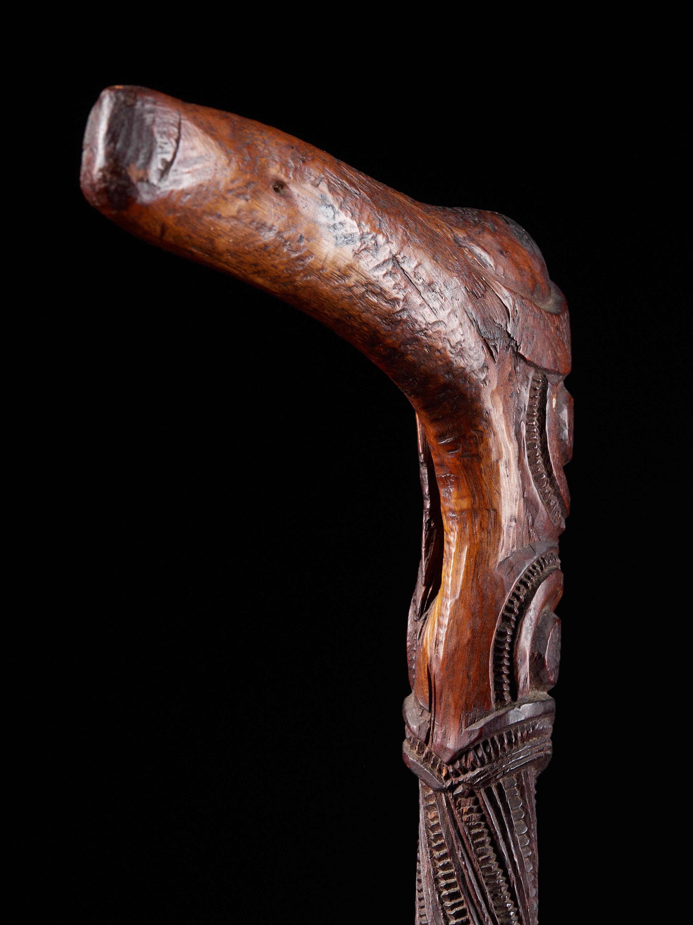 Hand-Carved Very Elegant Tokotoko, Carved Maori Walking or Orators Stick