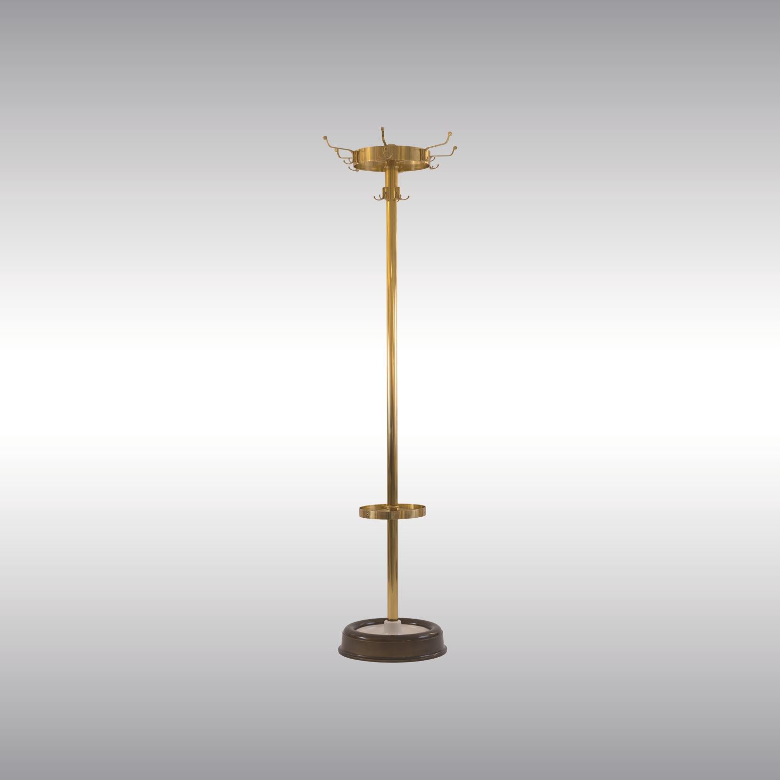 Very elegant Viennese Coatstand Pictured in a semigloss finish from the 50ies - re edition.

Different finishes available.