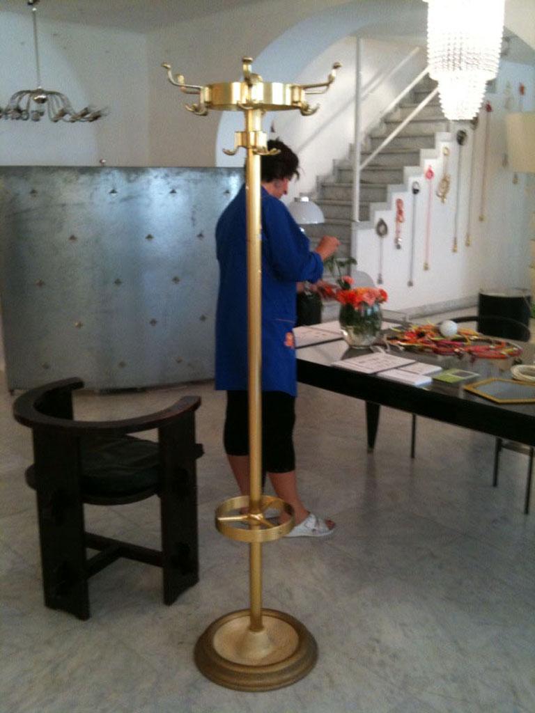 Very Elegant Viennese  Coatstand Pictured in a Semigloss Finish, Re Edition In New Condition For Sale In Vienna, AT