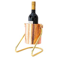 Antique Very elegant wine bottle holder copper and brass conbination vienna around 1920s