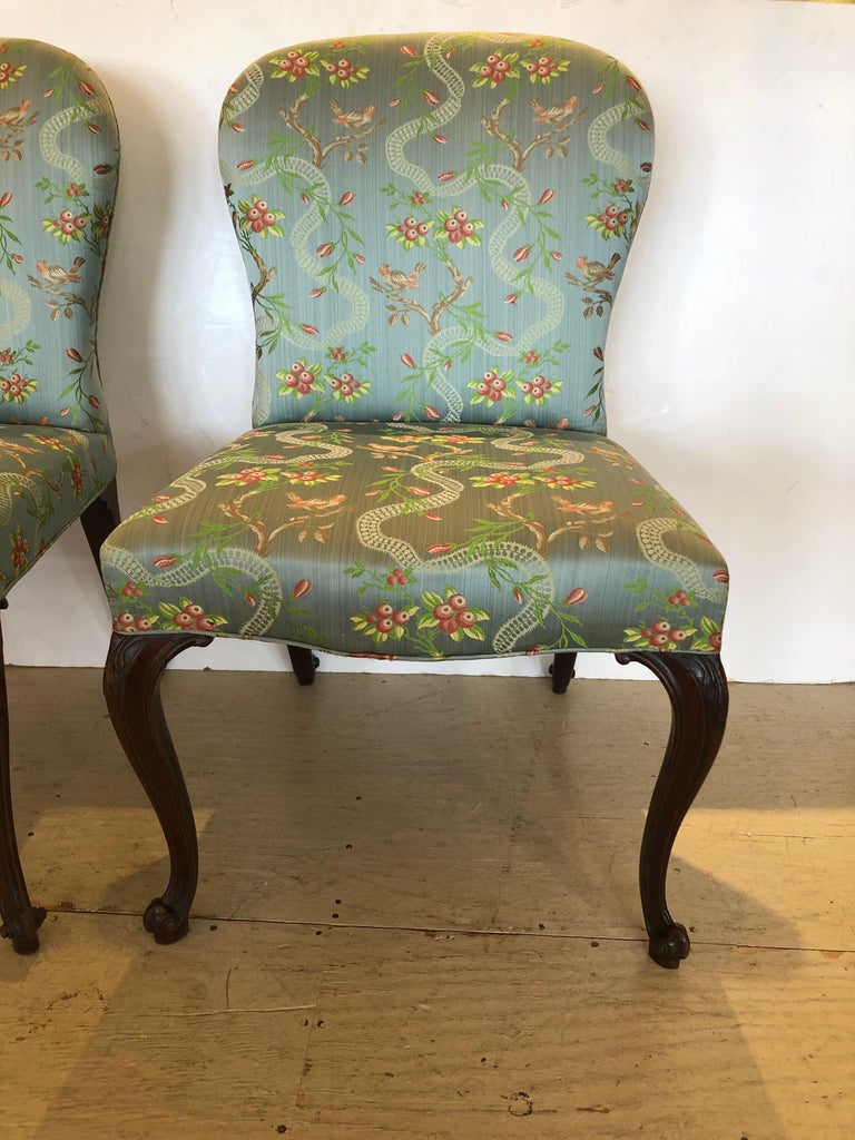 Very Fine 18th Century Georgian Side Chairs Dressed Up in Scalamandre ...